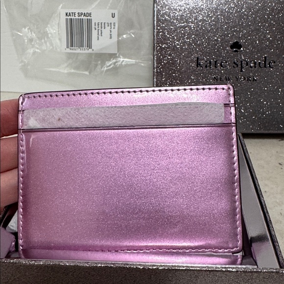 Kate Spade Metallic Pink Card Holder New with Box and Bag - Picture 4 of 4